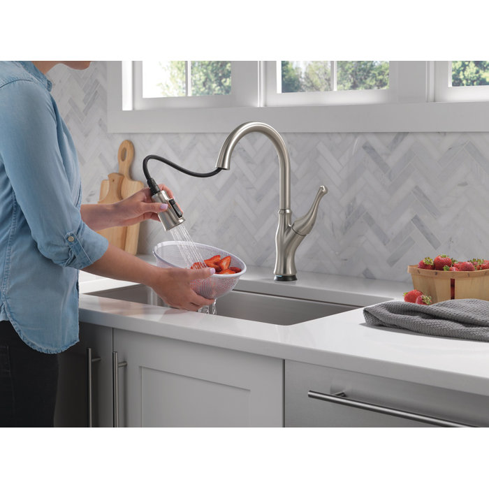 Delta Ophelia Pull Down Sprayer Touch Kitchen Sink Faucet, Touch